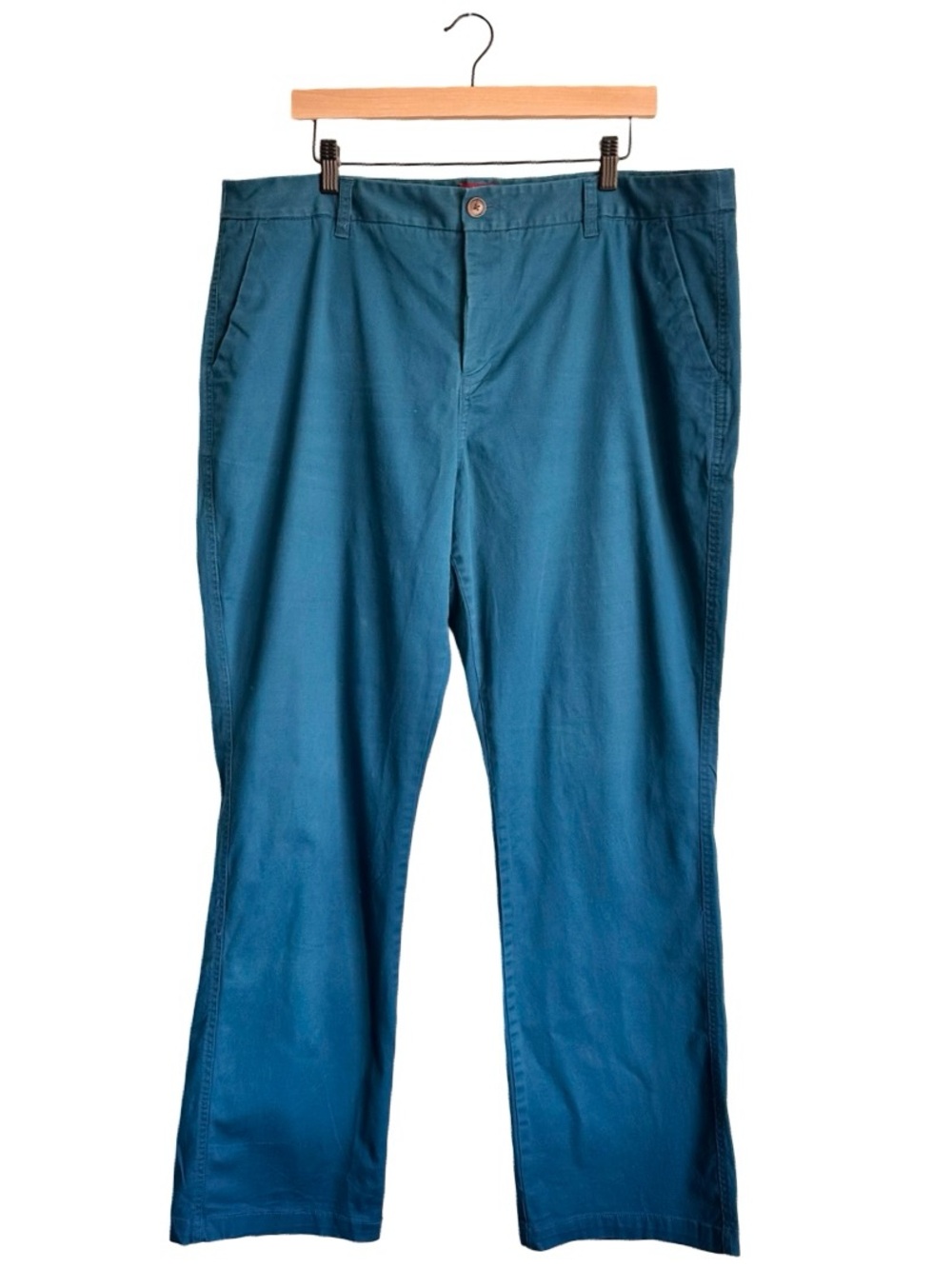 Merona‎ Women’s Teal Straight-Leg Stretch Chino Pants Size 18 EUC